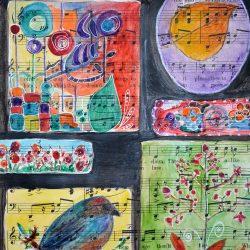 Watercolor on Sheet Music